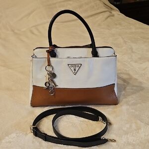 Guess Black and Tan Satchel
